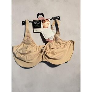 Bali Beautifully You Minimizer Bra 38DDD Nude Underwire Floral Embroidery 3411